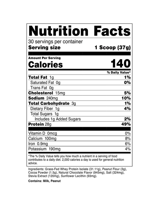 Transparent Labs Grass - Fed Whey Protein Isolate - Chocolate Peanut Butter