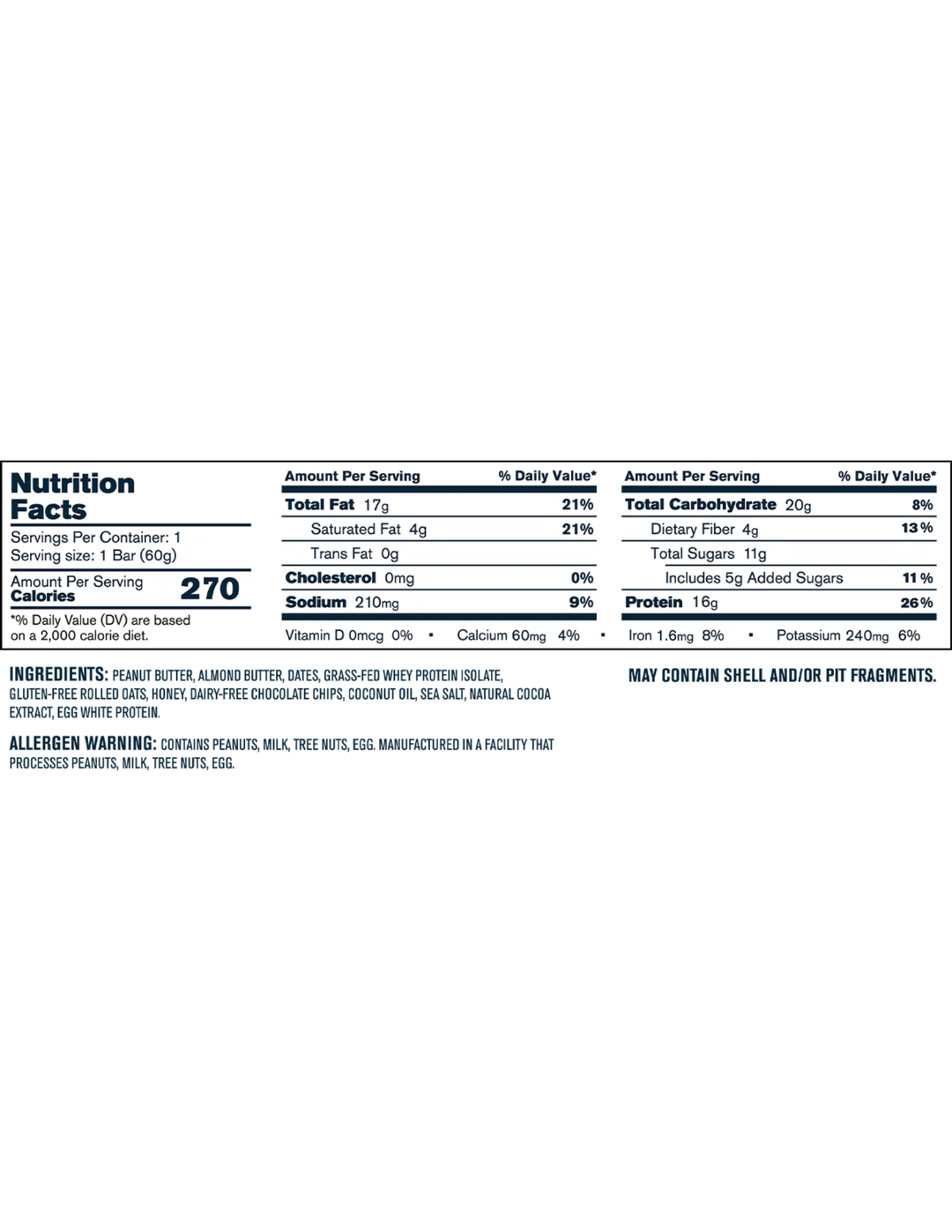 Transparent Labs Grass - Fed Protein Bars - Dark Chocolate Almond