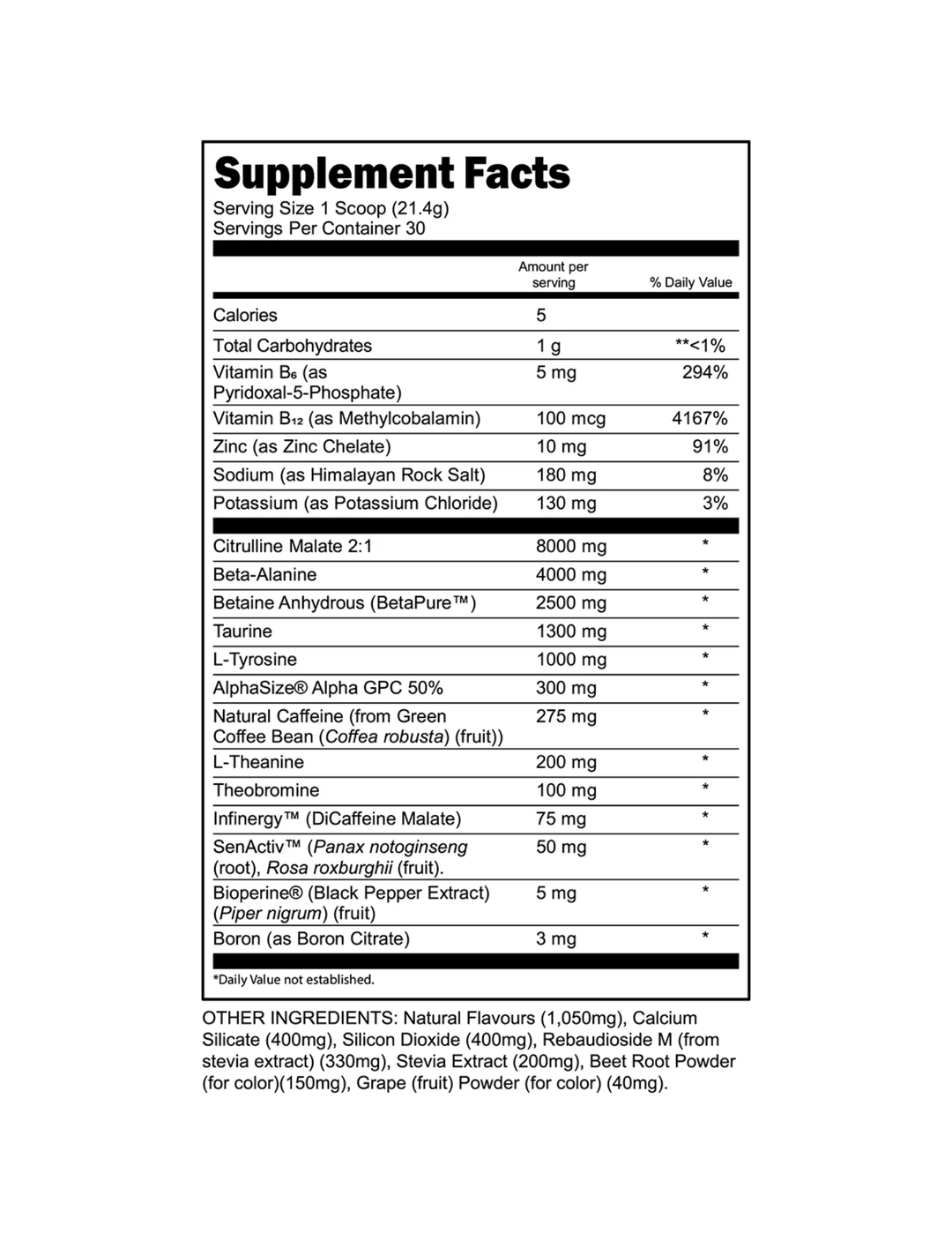Transparent Labs Bulk Black Pre - Workout - Black Cherry