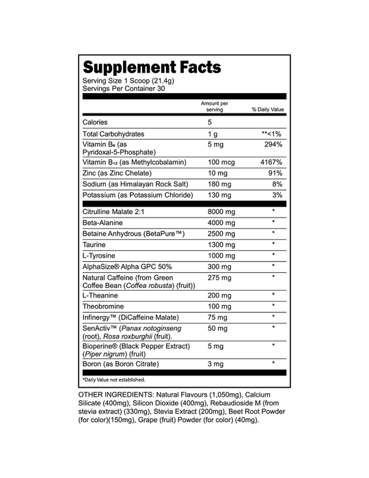 Transparent Labs Bulk Black Pre - Workout - Black Cherry