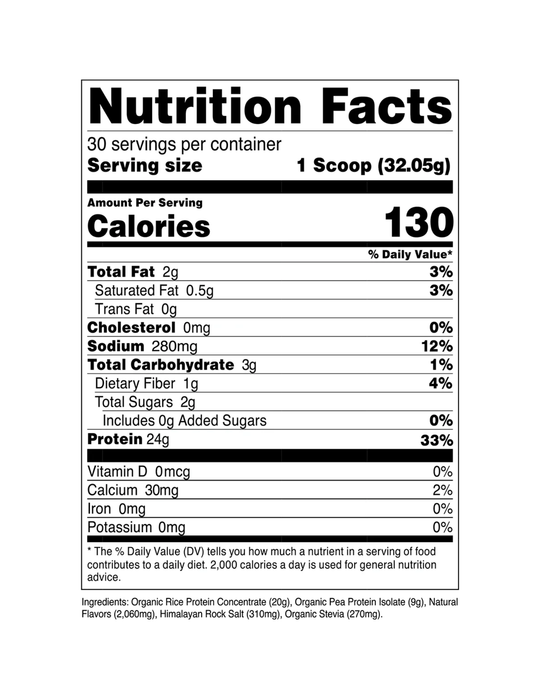 Transparent Labs Organic Vegan Plant - Based Protein	- French Vanilla