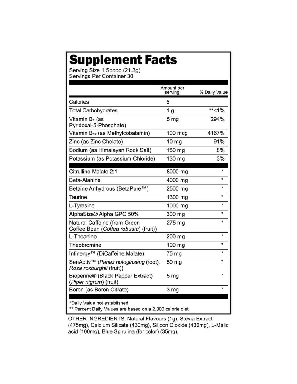 Transparent Labs Bulk Black Pre - Workout - Blue Raspberry