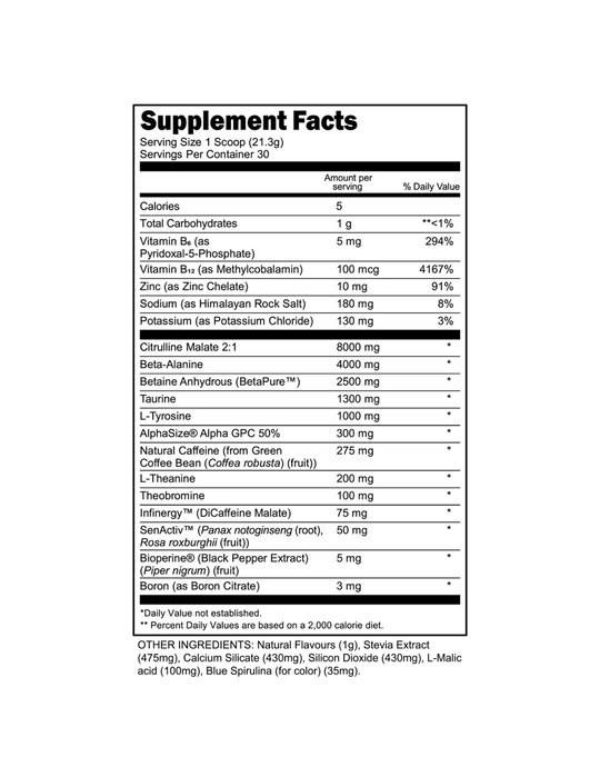 Transparent Labs Bulk Black Pre - Workout - Blue Raspberry