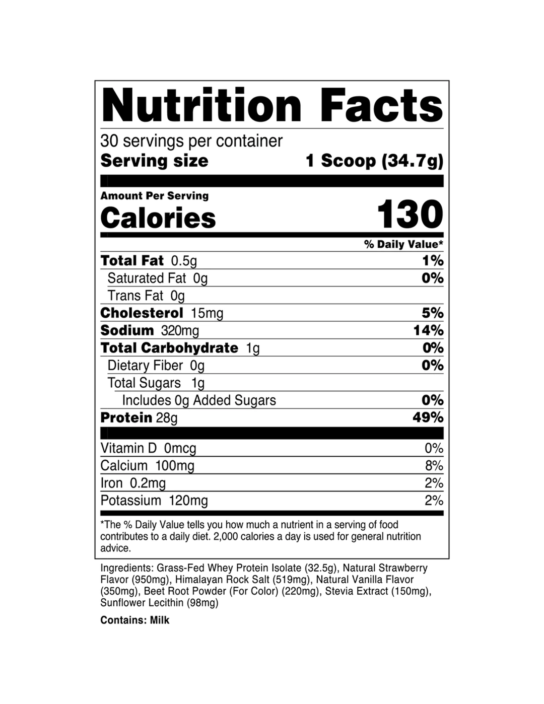 Transparent Labs Grass-fed Whey Protein Isolate - Strawberry Milkshake