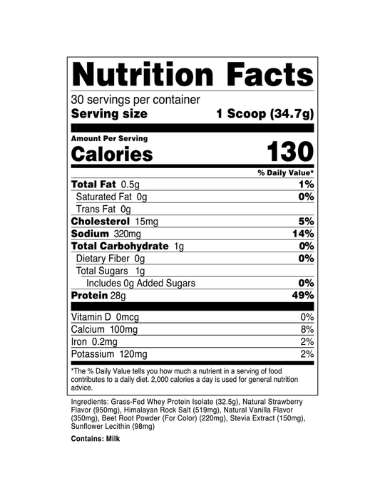 Transparent Labs Grass-fed Whey Protein Isolate - Strawberry Milkshake