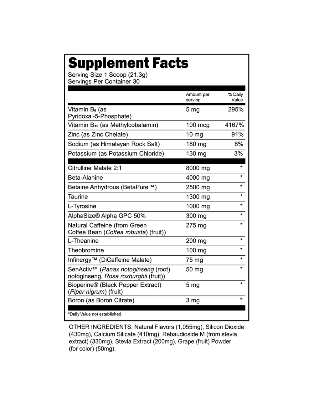 Transparent Labs Bulk Black Pre - Workout - Blueberry Pomegranate