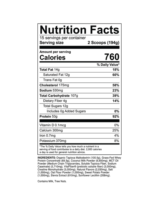 Transparent Labs Mass Gainer - Sweet Vanilla