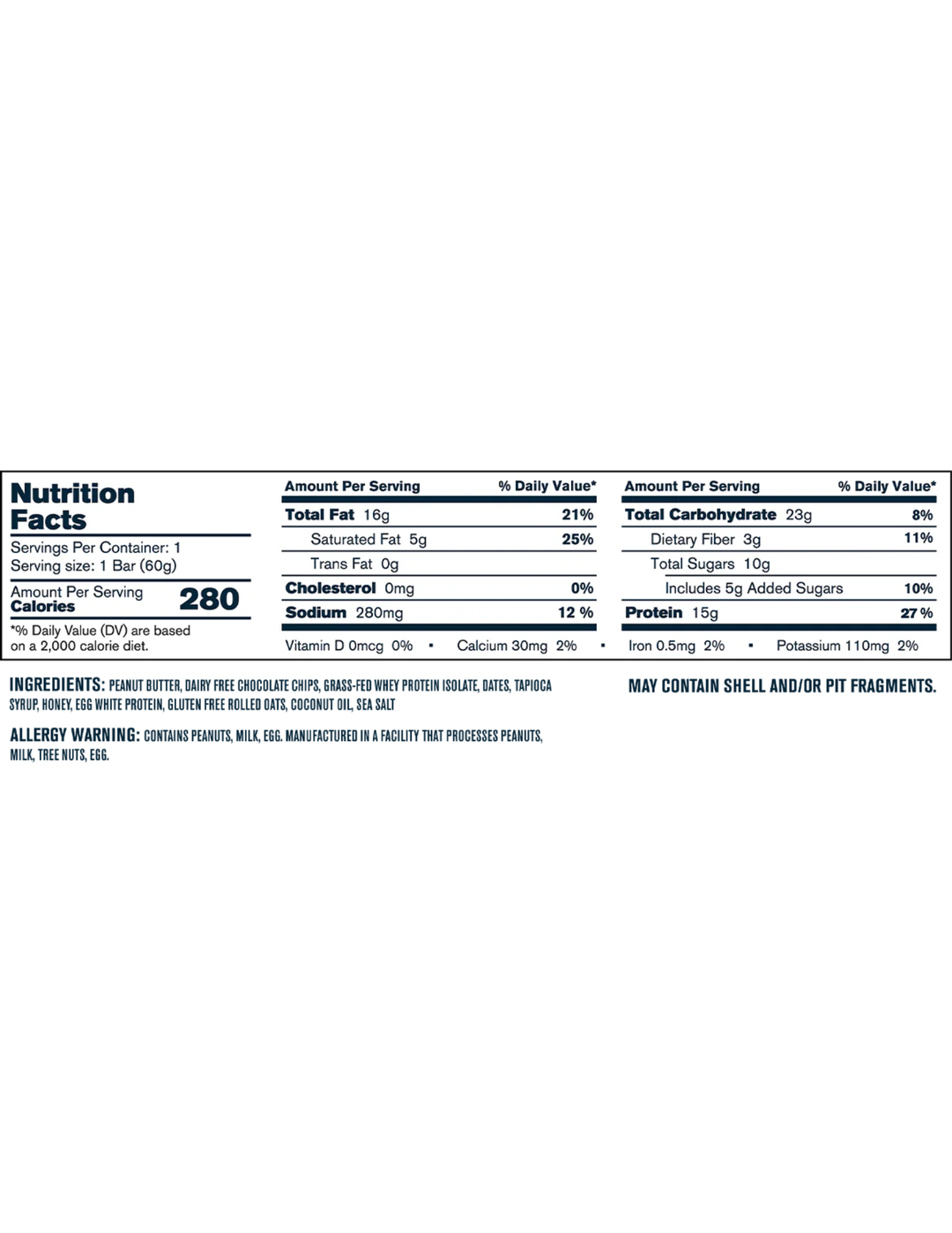 Transparent Labs Grass - Fed Protein Bars - Peanut Butter Chocolate Chip