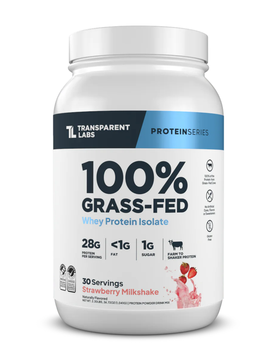 Transparent Labs Grass-fed Whey Protein Isolate - Strawberry Milkshake