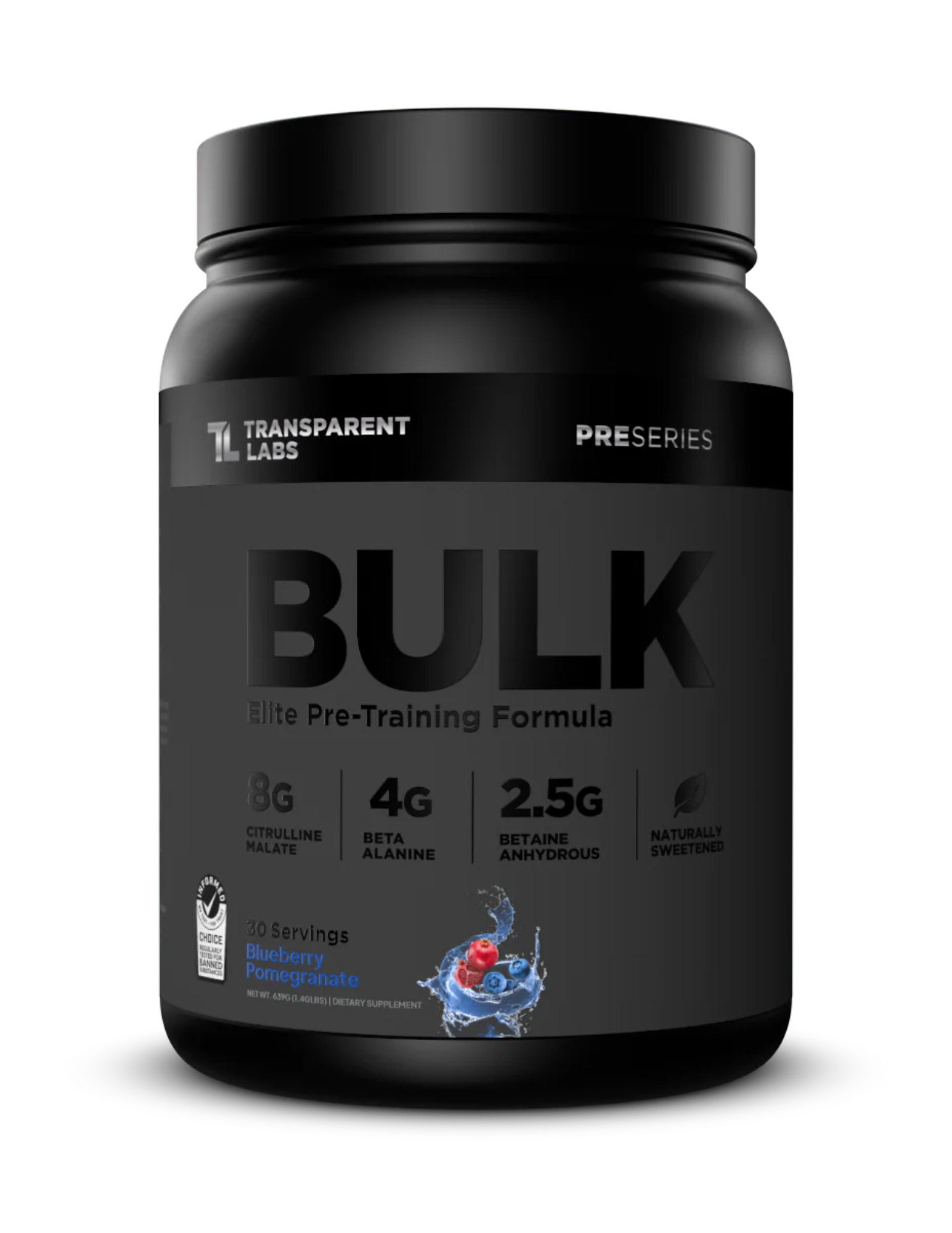 Transparent Labs Bulk Black Pre - Workout - Blueberry Pomegranate – Dr ...