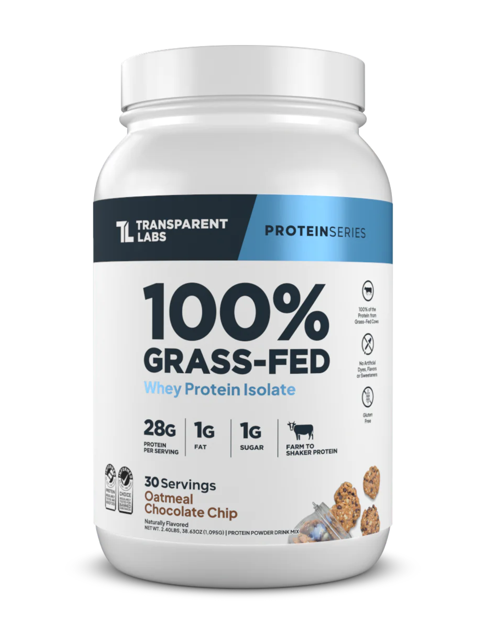 Transparent Labs Grass - Fed Whey Protein Isolate - Oatmeal Chocolate ...