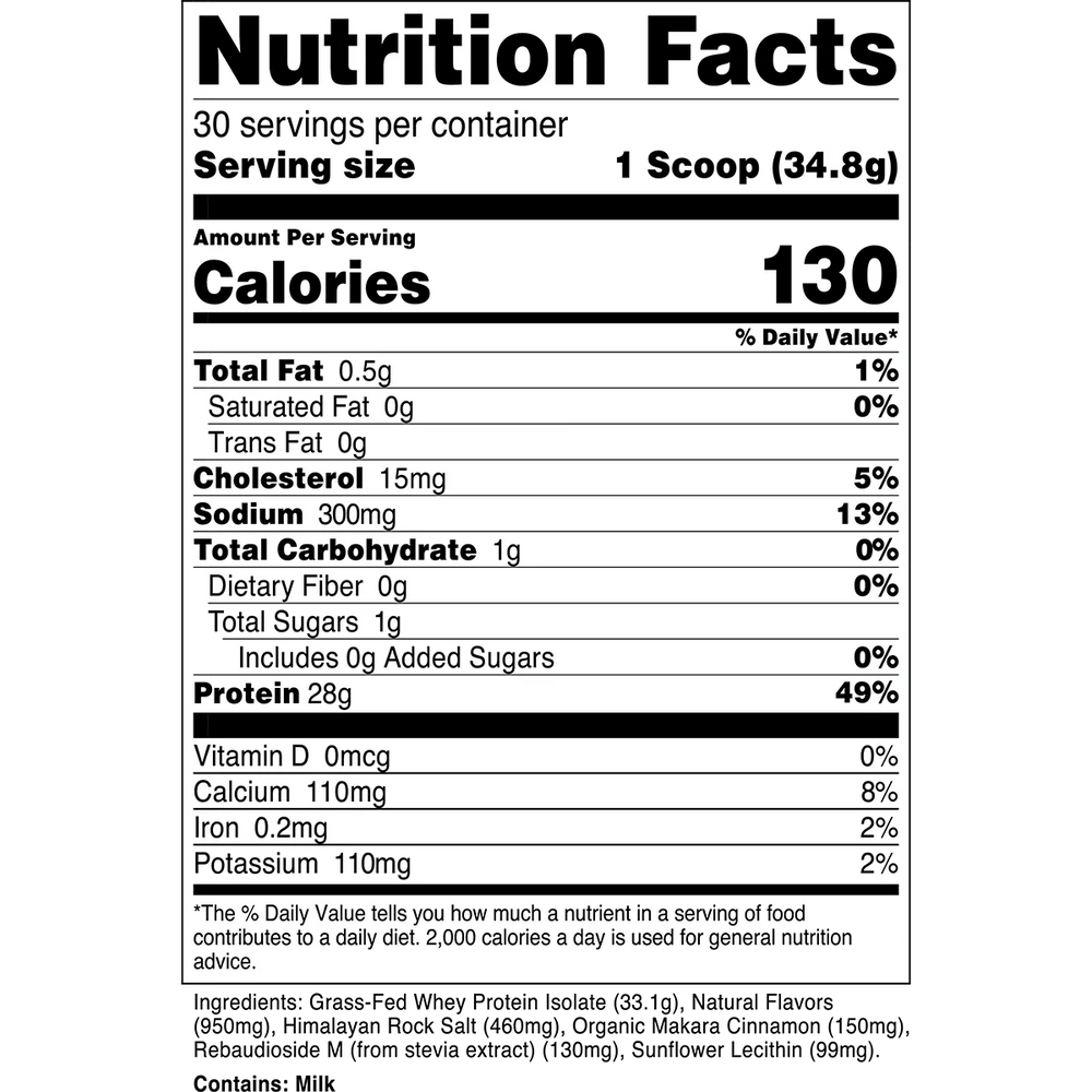 Grass - Fed Whey Protein Isolate - Cinnamon French Toast