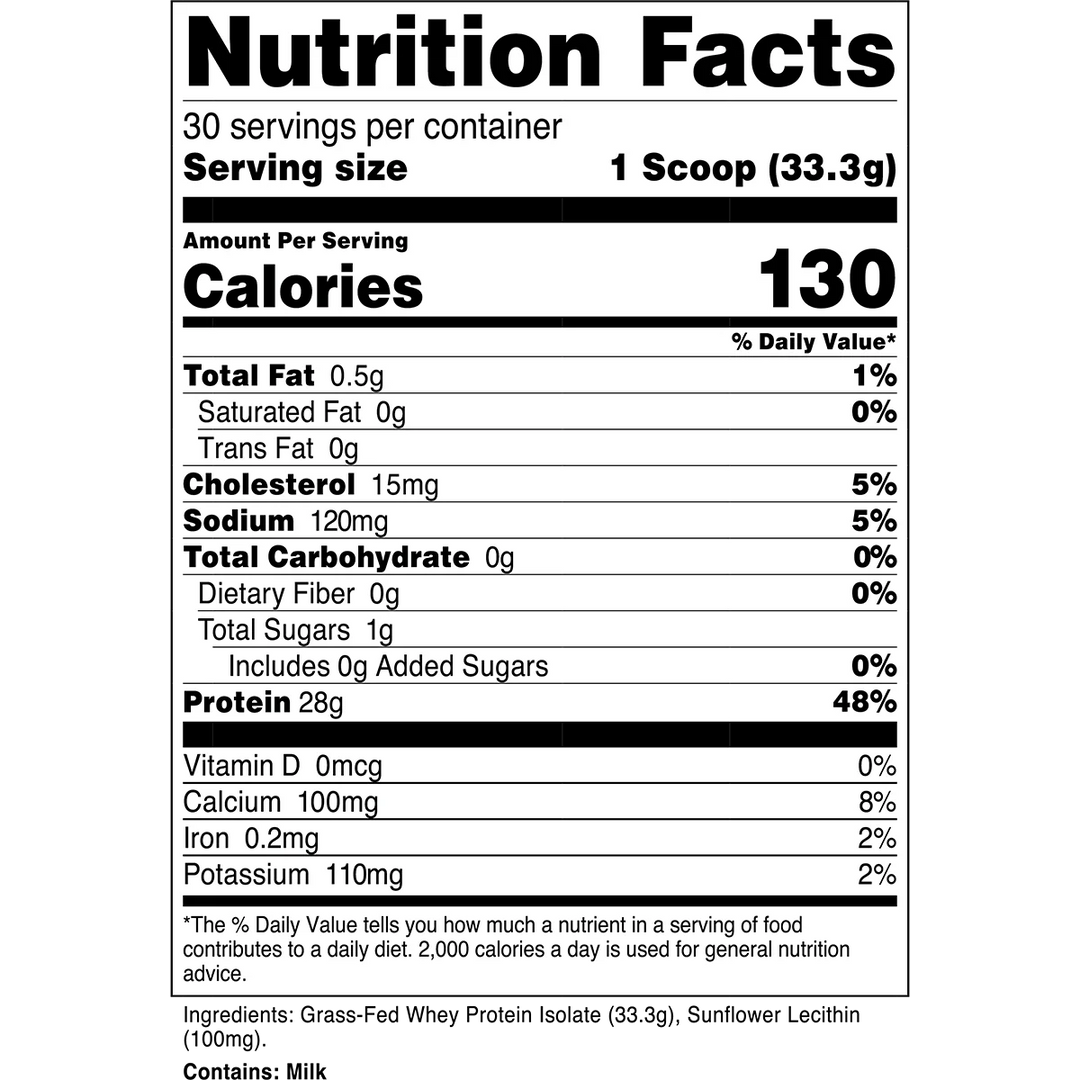 Transparent Lab Fed Whey Protein Isolate - Unflavored