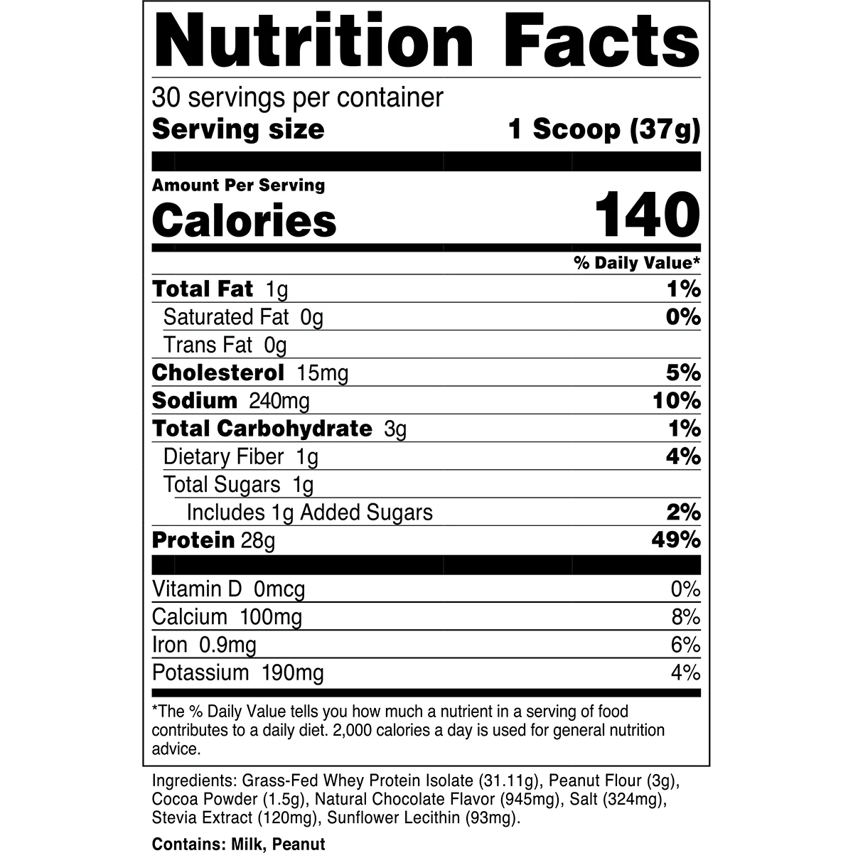 Grass - Fed Whey Protein Isolate - Chocolate Peanut Butter