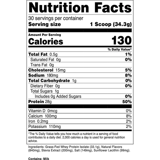Transparent Labs Grass Fed Whey Protein Isolate - French Vanilla