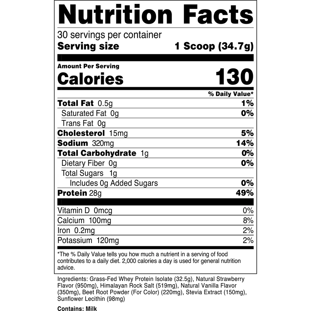 Grass - Fed Whey Protein Isolate - Strawberry Milkshake