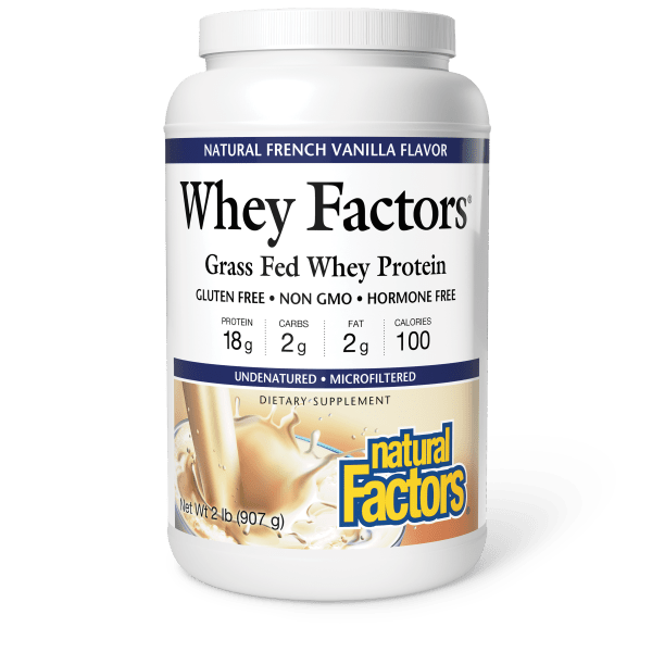 Natural Factors Whey Factors Grass Fed Whey Protein Powder French Vanilla