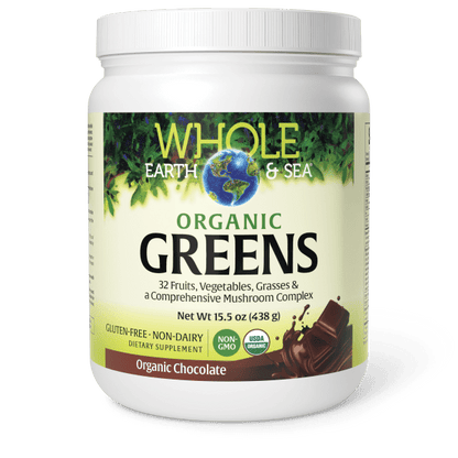 Natural Factors Whole Earth + Sea Fermented Organic Greens Organic Chocolate