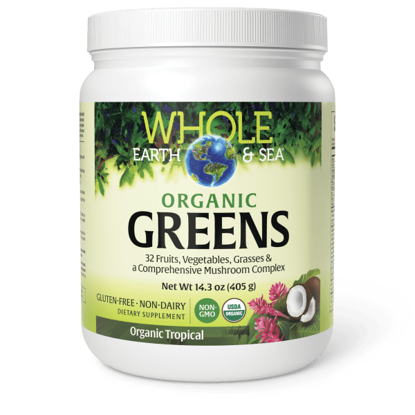 Natural Factors Whole Earth + Sea Fermented Organic Greens Organic Tropical