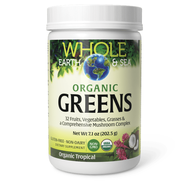 Natural Factors Whole Earth + Sea Fermented Organic Greens Organic Tropical