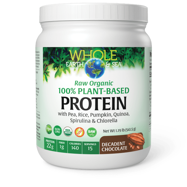 Natural Factors Whole Earth + Sea Raw Organic Chocolate Protein